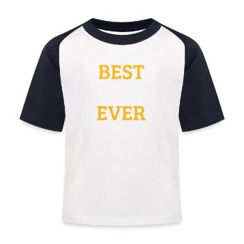 Best Mom Ever - Kinder Baseball T-Shirt - Weiß/Navy - Vorne