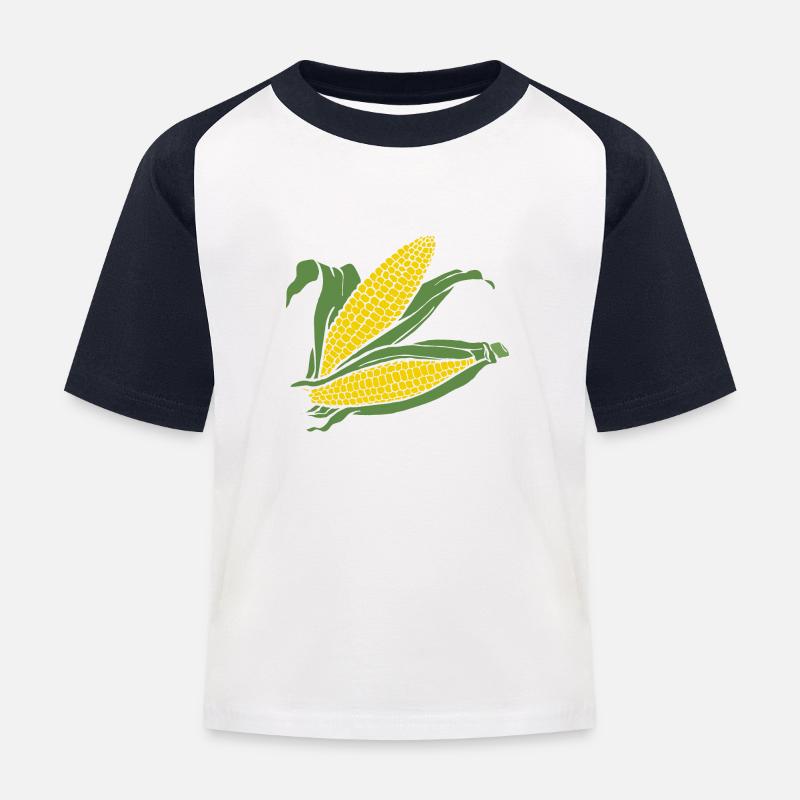 Mais - Kinder Baseball T-Shirt - Weiß/Navy