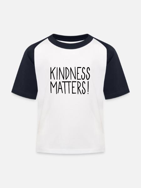 Kindness Matters - Kinder Baseball T-Shirt - Weiß/Navy