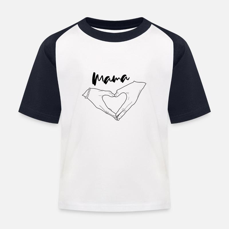 Mama Love Hands - Design per la festa della mamma - Maglietta da baseball per bambini - bianco/navy