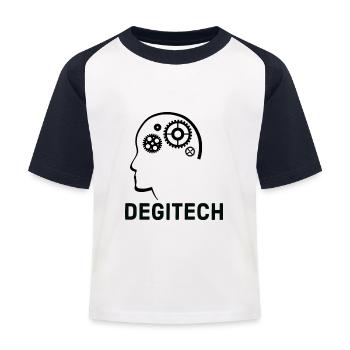 Degitech design - T-shirt baseball Enfant - blanc/marine - Devant