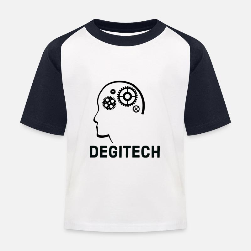Degitech design - T-shirt baseball Enfant - blanc/marine