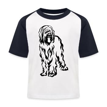 Briard - Kinder Baseball T-Shirt - Weiß/Navy - Vorne