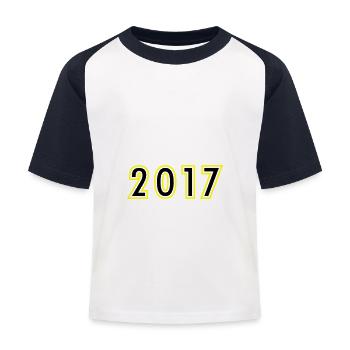 2017 Jahr Geburtstag - Kinder Baseball T-Shirt - Weiß/Navy - Vorne