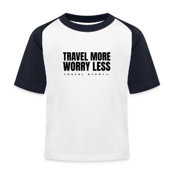 Voyagez plus - T-shirt baseball Enfant - blanc/marine - Devant