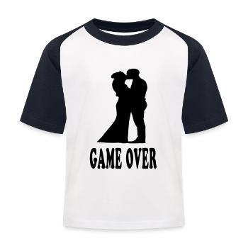 Game Over Wedding - Kinder Baseball T-Shirt - Weiß/Navy - Vorne