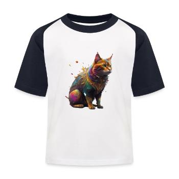 Amour du chat - T-shirt baseball Enfant - blanc/marine - Devant
