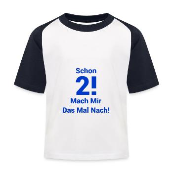 2. Geburtstag Kindergeburtstag - Kinder Baseball T-Shirt - Weiß/Navy - Vorne