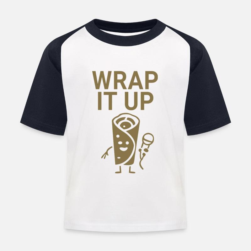 Wrap it up - Kids' Baseball T-Shirt - white/navy