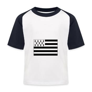 drapeau breton numéro 2 - T-shirt baseball Enfant - blanc/marine - Devant