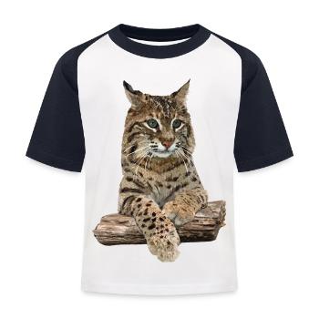 Luchs - Kinder Baseball T-Shirt - Weiß/Navy - Vorne