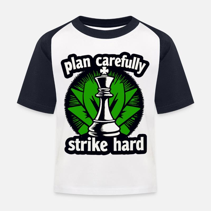 Le plan Schach frappe fort - T-shirt baseball Enfant - blanc/marine