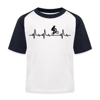BMX rider heartbeat BMX cadeau vélo BMX - T-shirt baseball Enfant - blanc/marine - Devant