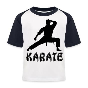 Karate - Baseball T-shirt til børn - hvid/marineblå - Foran