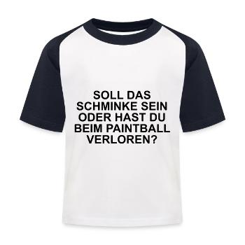 Soll das Schminke sein? - Kinder Baseball T-Shirt - Weiß/Navy - Vorne