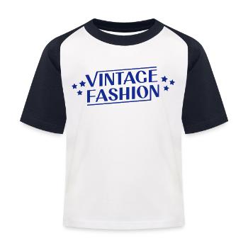 Vintage Fashion - Kids' Baseball T-Shirt - white/navy - Front