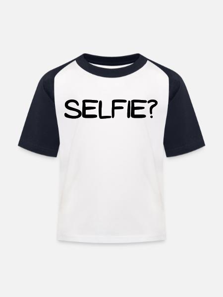 Selfie - Kinder Baseball T-Shirt - Weiß/Navy