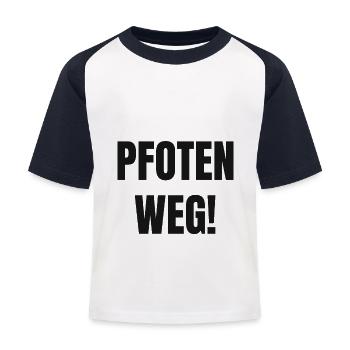 Pfoten Weg Fun Spruch - Kinder Baseball T-Shirt - Weiß/Navy - Vorne