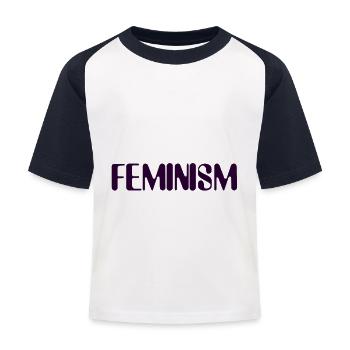feminism - Kids' Baseball T-Shirt - white/navy - Front