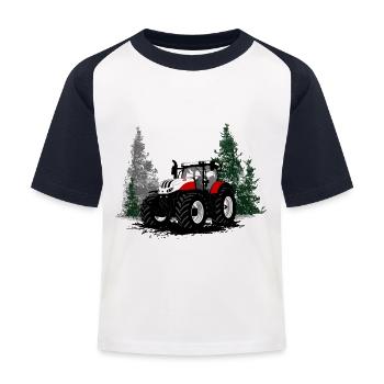 Traktori - Traktori - Maanviljelijä - Maanviljelijä - Lasten pesäpallo  -t-paita - valkoinen/laivasto - Edestä