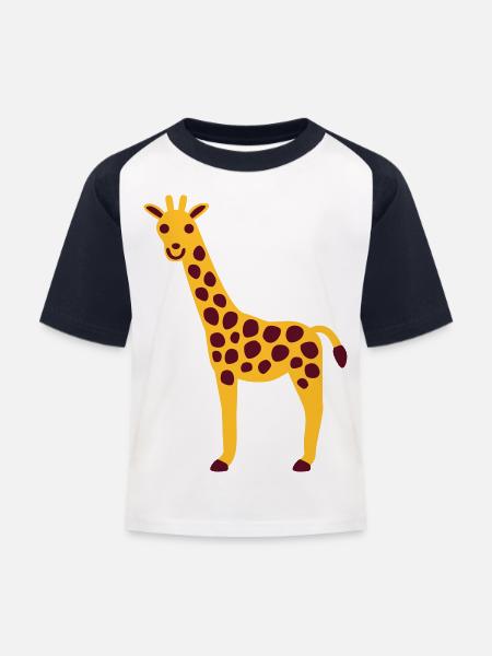 Giraffe - Kids' Baseball T-Shirt - white/navy