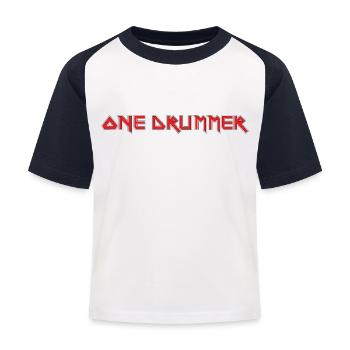 EIN SCHLAGZEUGER - Kinder Baseball T-Shirt - Weiß/Navy - Vorne