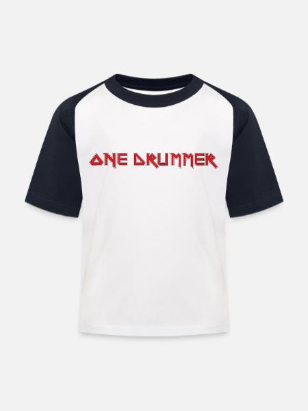 EIN SCHLAGZEUGER - Kinder Baseball T-Shirt - Weiß/Navy