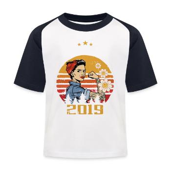 5 ans - Né en février 2019 - T-shirt baseball Enfant - blanc/marine - Devant