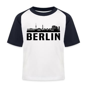 Berlin skyline berlin - Kinder Baseball T-Shirt - Weiß/Navy - Vorne