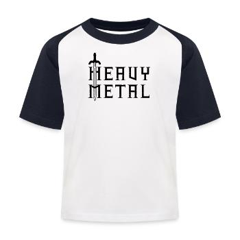 Sword Heavy Metal Shirt - Kids' Baseball T-Shirt - white/navy - Front