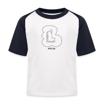 Chemise de coloriage : Lettre L – Concevez votre nom - T-shirt baseball Enfant - blanc/marine - Devant