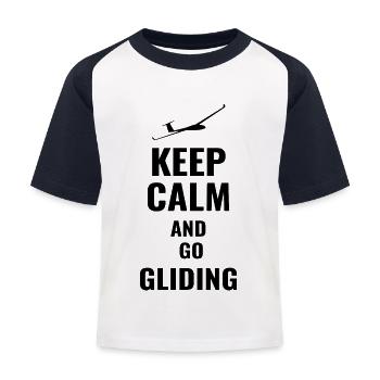 Segelflugzeug Pilot Segelflug Segelflieger - Kinder Baseball T-Shirt - Weiß/Navy - Vorne