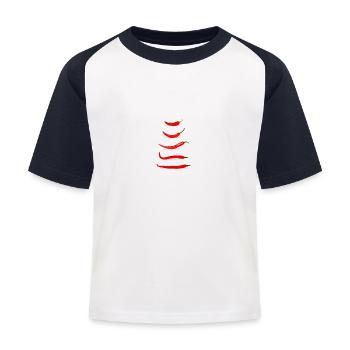 Graphique de piment rouge - T-shirt baseball Enfant - blanc/marine - Devant