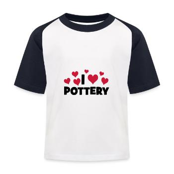 POTTERY - Kids' Baseball T-Shirt - white/navy - Front