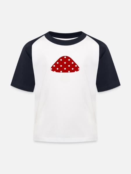 Glückspilz - Kinder Baseball T-Shirt - Weiß/Navy