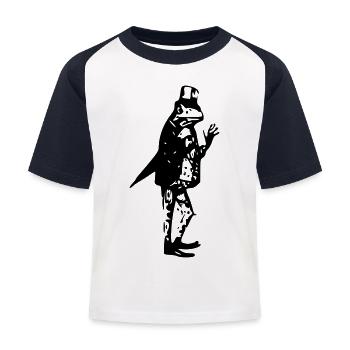 Grenouille - T-shirt baseball Enfant - blanc/marine - Devant