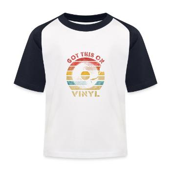 Heb dit op Vinyl Retro Vintage Music - Kinderen baseball T-shirt - wit/navy - Voor