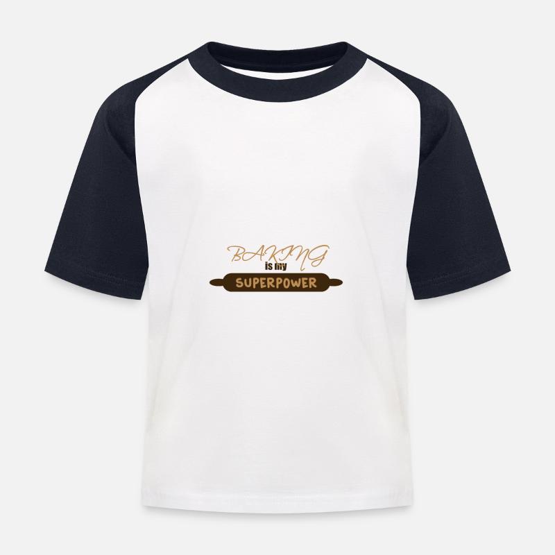 Backen - baking - Kinder Baseball T-Shirt - Weiß/Navy