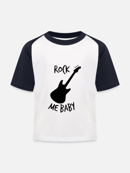 ROCK ME BABY - Kinder Baseball T-Shirt - Weiß/Navy