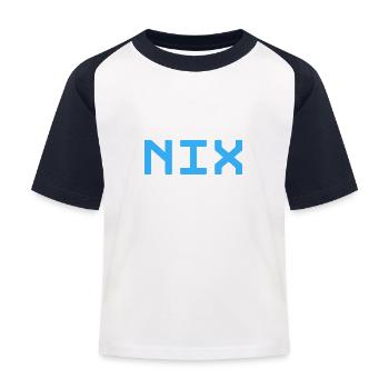 Nix - Schriftzug - Kinder Baseball T-Shirt - Weiß/Navy - Vorne