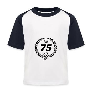75 years symbol wreath - Kids' Baseball T-Shirt - white/navy - Front