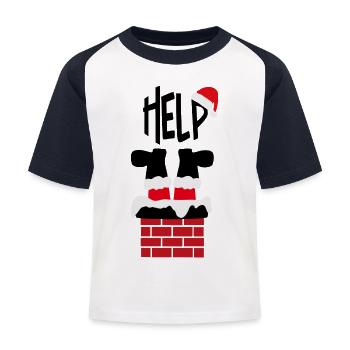 Père Noël - HELP - T-shirt baseball Enfant - blanc/marine - Devant