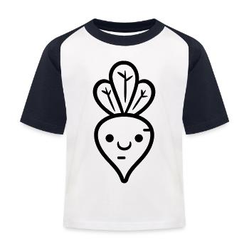 Carotte - T-shirt baseball Enfant - blanc/marine - Devant