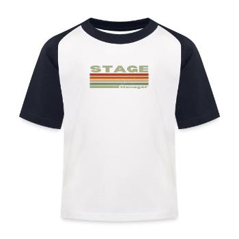 Stage Manager - Kids' Baseball T-Shirt - white/navy - Front