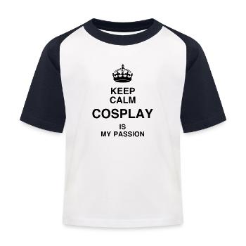 Cosplay / Cosplayer / Manga / Geek - Baseball T-shirt til børn - hvid/marineblå - Foran