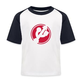 Nerd Superheld - Kinder Baseball T-Shirt - Weiß/Navy - Vorne