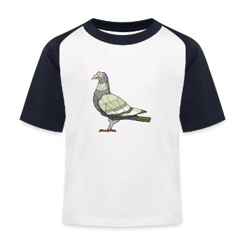Dove Geometric Bird - Kids' Baseball T-Shirt - white/navy - Front