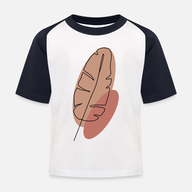 Feder - Kinder Baseball T-Shirt - Weiß/Navy