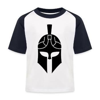 Spartan helmet - Kids' Baseball T-Shirt - white/navy - Front