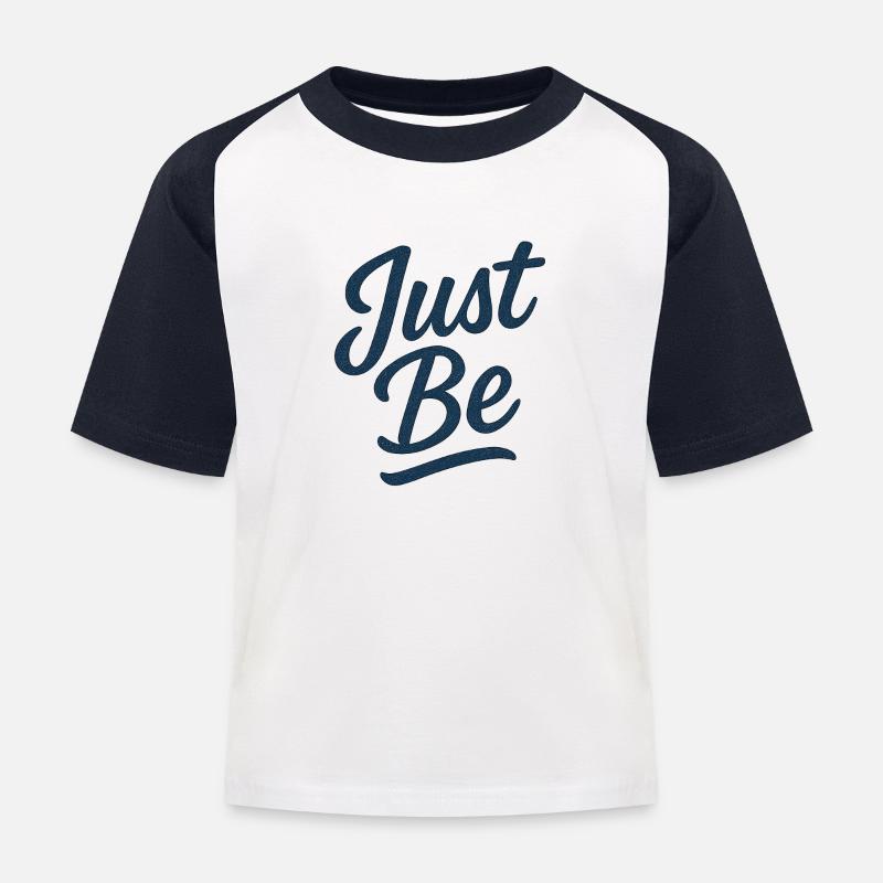 Just Be - Kinder Baseball T-Shirt - Weiß/Navy